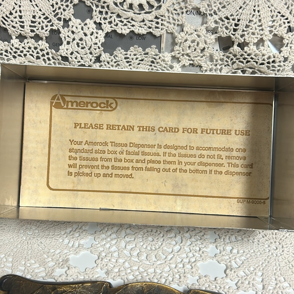 Vintage 1970's Brass Amerock Carriage House Tissue Box 9.75" x 5" x 2.5" - Picture 4 of 7